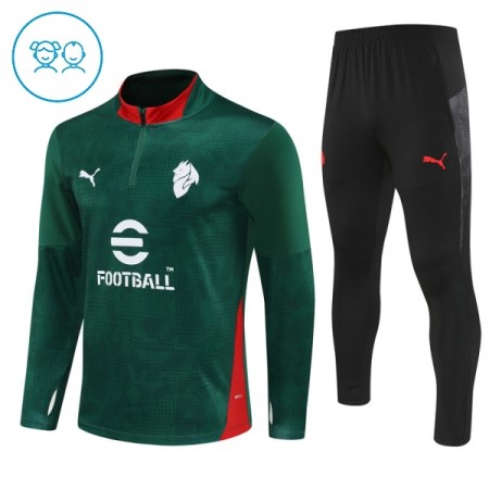 Goedkope AC Milan Kind Trainings Sweatshirt Kwart-Zip 2025-26 Groene