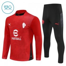 Goedkope AC Milan Kind Trainings Sweatshirt Kwart-Zip 2025-26 Rode