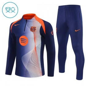 Goedkope FC Barcelona Kind Trainings Sweatshirt Kwart-Zip 2025-26 Blauwe