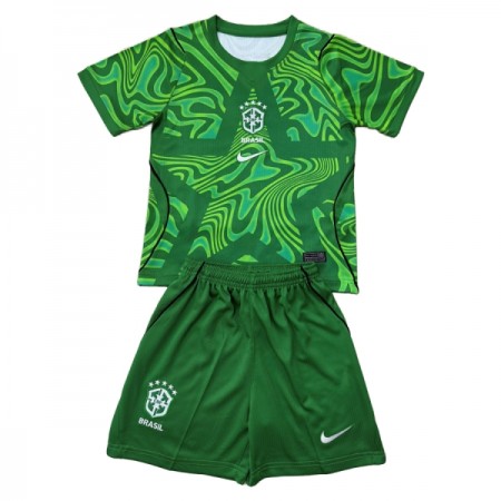 Goedkope Brazilië Doelman Kids Thuistenue World Cup 2026 Groene Goedkope Brazilië Doelman Kids Thuistenue World Cup 2026 Groene