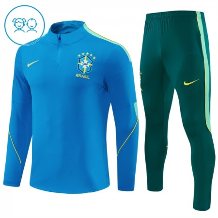 Goedkope Brazilië Kind Trainings Sweatshirt Kwart-Zip 2026-27 Blauwe