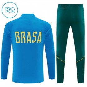 Goedkope Brazilië Kind Trainings Sweatshirt Kwart-Zip 2026-27 Blauwe