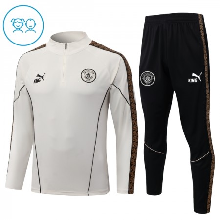 Goedkope Manchester City Kind Trainings Sweatshirt Kwart-Zip 2026-27 Grijze