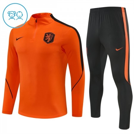 Goedkope Nederland Kind Trainings Sweatshirt Kwart-Zip 2026-27 Oranje