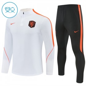 Goedkope Nederland Kind Trainings Sweatshirt Kwart-Zip 2026-27 Witte