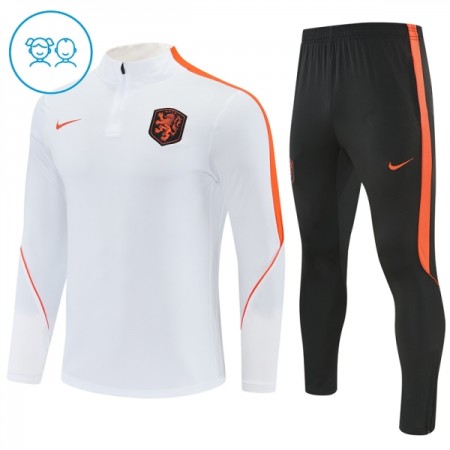Goedkope Nederland Kind Trainings Sweatshirt Kwart-Zip 2026-27 Witte