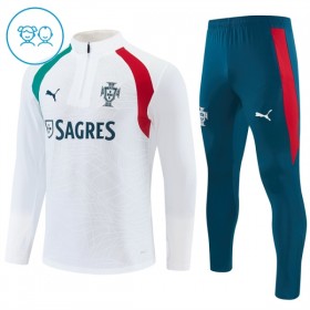 Goedkope Portugal Kind Trainings Sweatshirt Kwart-Zip 2026-27 Witte