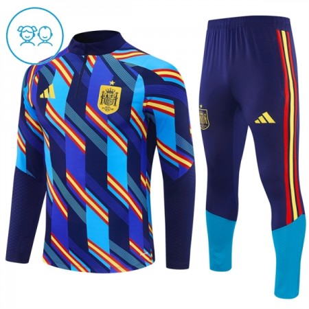 Goedkope Spanje Kind Trainings Sweatshirt Kwart-Zip 2026-27 Blauwe Goedkope Spanje Kind Trainings Sweatshirt Kwart-Zip 2026-27 Blauwe